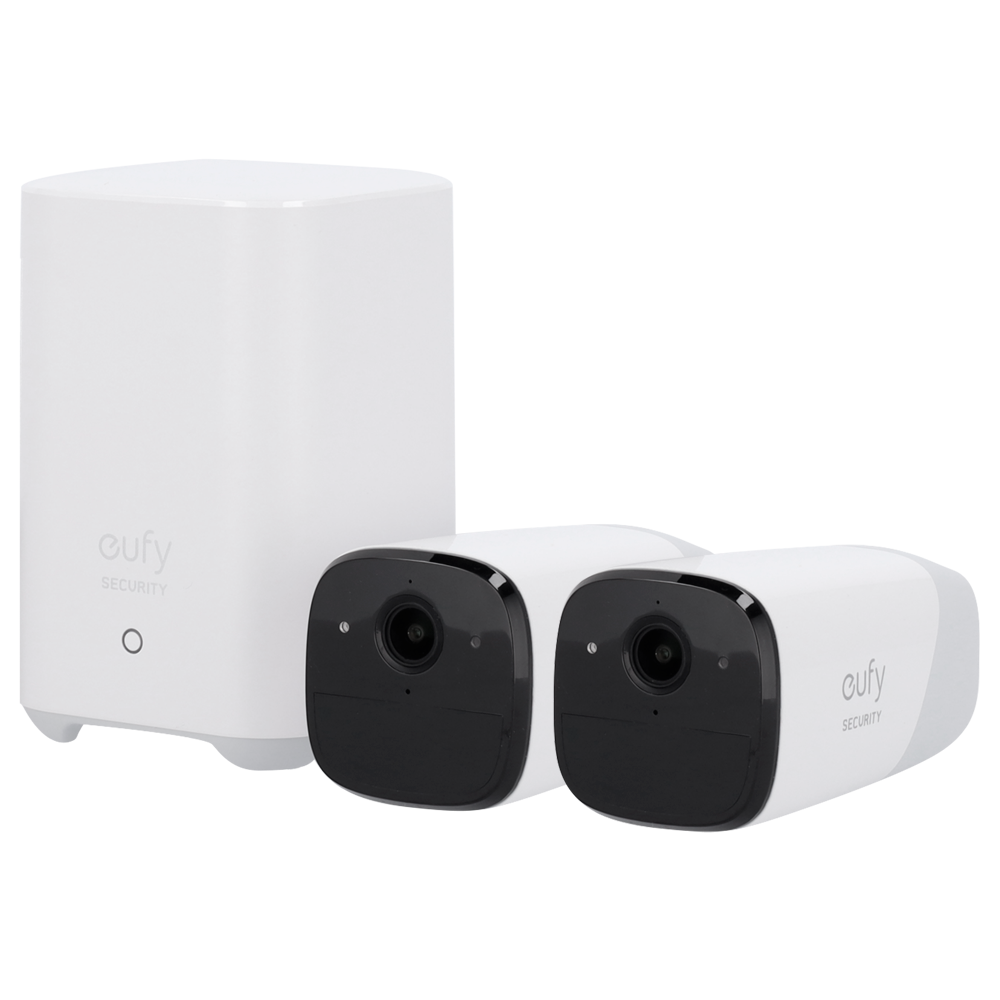 EUFY-CAM2PRO-S221 - Kit 2 Cámaras + 1 HomeBase Eufy by Anker - 2K / 13400 mAh / Sensor PIR + Humanos - HomeBase WiFi / LAN / RF con sirena - Almacenamiento integrado 16 GB - Autonomía hasta 1 año - Apta para exterior IP67 - imagen 1