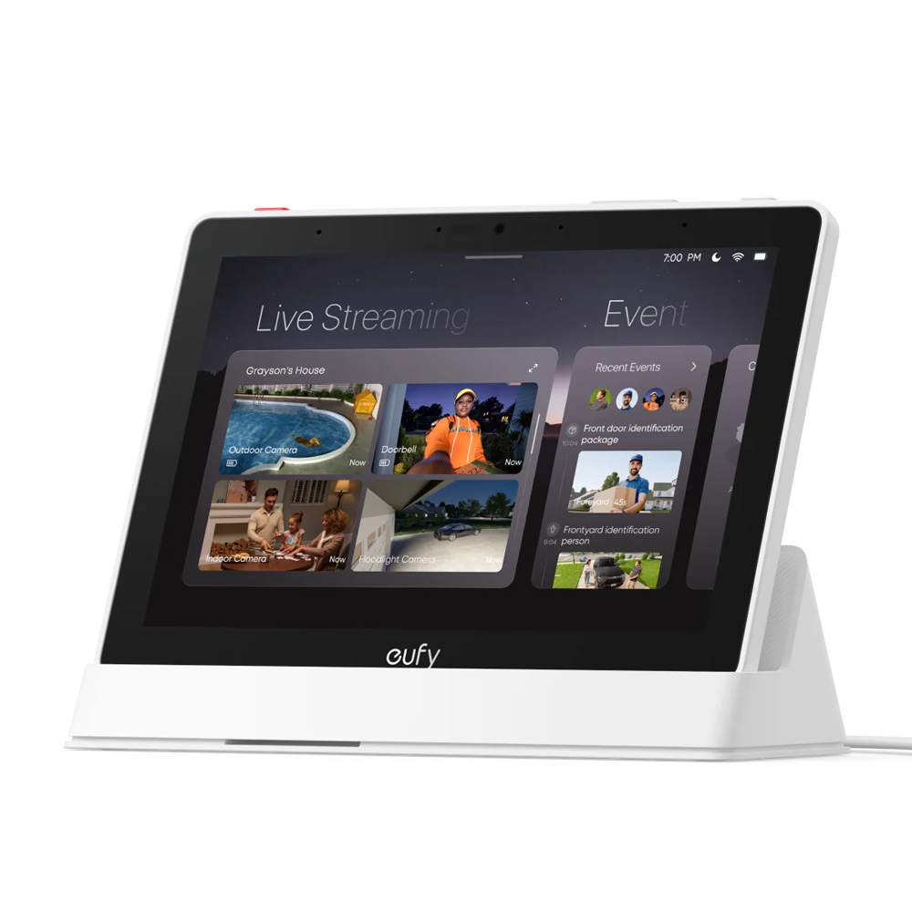 EUFY-DISPLAY-INT - Eufy Smart Display E10 - Panel táctil IPS de 8 pulgadas de HD - Visualización simultánea de 4 cámaras en vivo - WiFi 6 dual band / Batería de 4050 mAh - Almacenamiento local ampliable hasta 512 GB - Compatibilidad nativa con el estándar