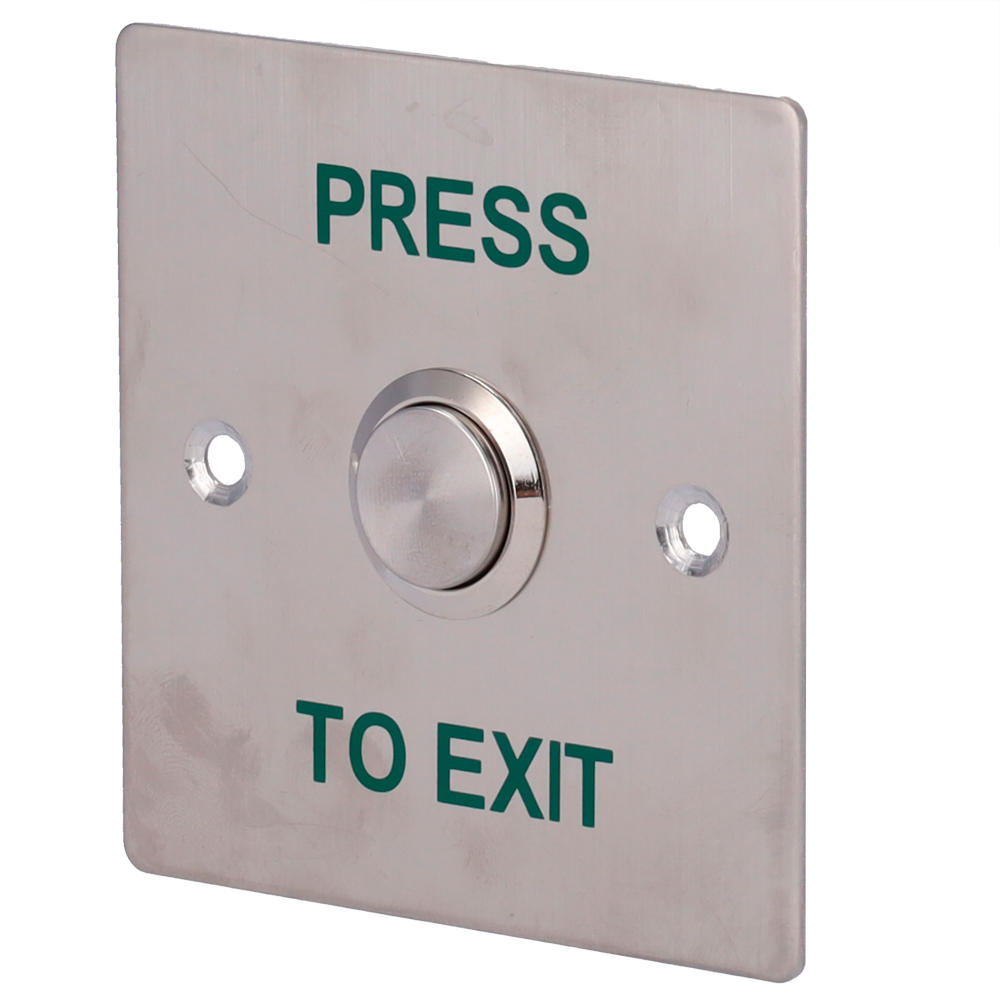 SAFIRE EXITBUTTON303 - Pulsador de liberación de puerta - Uso profesional - Testado 500.000 usos - NO/NC/COM | Empotrado o superficie - Medidas 86 (Al) x 86 (An) x 29 (Fo) mm - Fabricado en acero inoxidable - imagen 1