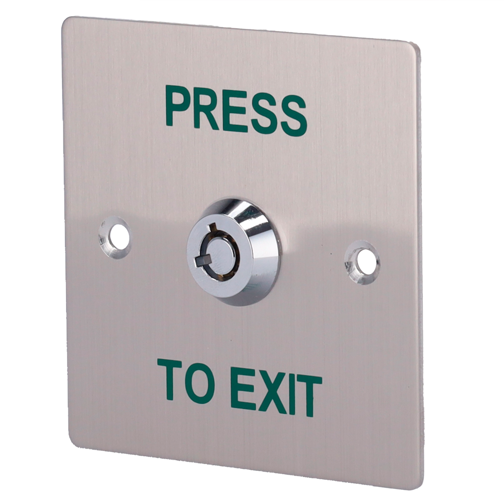 SAFIRE EXITBUTTON307 - Pulsador con llave - Uso profesional - Testado 500.000 usos - NO/NC/COM | Empotrado o superficie - Medidas 86 (Al) x 86 (An) x 29 (Fo) mm - Fabricado en acero inoxidable - imagen 1