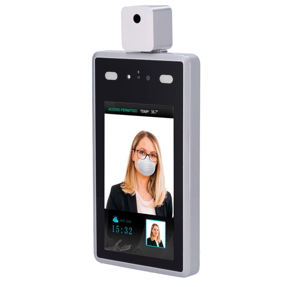 MARCA BLANCA FACE-TEMP - Control de Acceso - Detección de Fiebre y Mascarilla - Reconocimiento facial - 22.400 caras, 100.000 registros - TCP/IP, USB | Modos de funcionamiento - Software sVMS2000 gratuito incluído - imagen 1