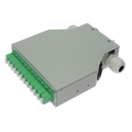 MARCA BLANCA FIBERBOX-DIN-12-LC-APC - Caja de distribución de fibra para carril DIN - Incluye 12 adaptadores LC dúplex preinstalados - Pulido APC para baja pérdida de señal óptica - Bandeja de empalme interna integrada - Se suministra vacía, sin pigtails - imagen 1