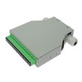 MARCA BLANCA FIBERBOX-DIN-12-SC-APC - Caja de distribución de fibra para carril DIN - Incluye 12 adaptadores SC simplex preinstalados - Pulido APC para baja pérdida de señal óptica - Bandeja de empalme interna integrada - Se suministra vacía, sin pigtails - imagen 1