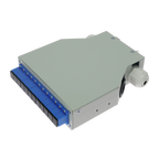 MARCA BLANCA FIBERBOX-DIN-12-SC-UPC - Caja de distribución de fibra para carril DIN - Incluye 12 adaptadores SC simplex preinstalados - Pulido UPC para baja pérdida de señal óptica - Bandeja de empalme interna integrada - Se suministra vacía, sin pigtails - imagen 1