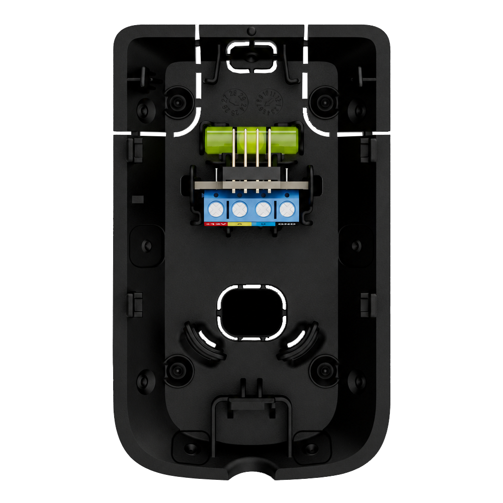 AJAX FIBRA-BRACKETMP-G3-B - Soporte detector movimiento cableado - Grado 3 - Compatible con: FIBRA-MOTIONPROTECT-G3-B y - FIBRA-MOTIONPROTECTPLUS-G3-B - Incluye terminales de conexión - Plástico ABS - Color negro - imagen 1