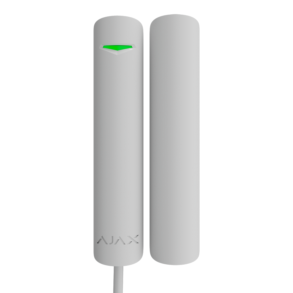 AJAX FIBRA-DOORPROTECT-G3-W - Contacto magnético puerta/ventana - Grado 3 - Detector impacto e inclinación - Protocolo Fibra / Tornillo de fijación inferior - Soporte adaptado para fácil instalación - Antienmascaramiento magnético - 2 relés reed: instalac - imagen 1