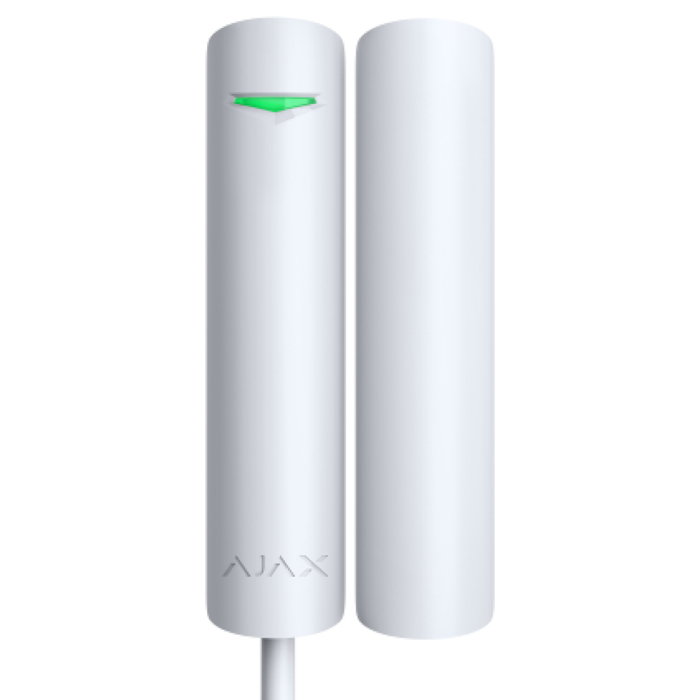 AJAX FIBRA-DOORPROTECT-W - Contacto magnético puerta/ventana - Grado 2 - Protocolo cableado Fibra - Soporte adaptado para fácil instalación - Tornillo de fijación inferior - Entrada cableada auxiliar / Tamper antisabotaje - 2 relés reed: instalación de im - imagen 1