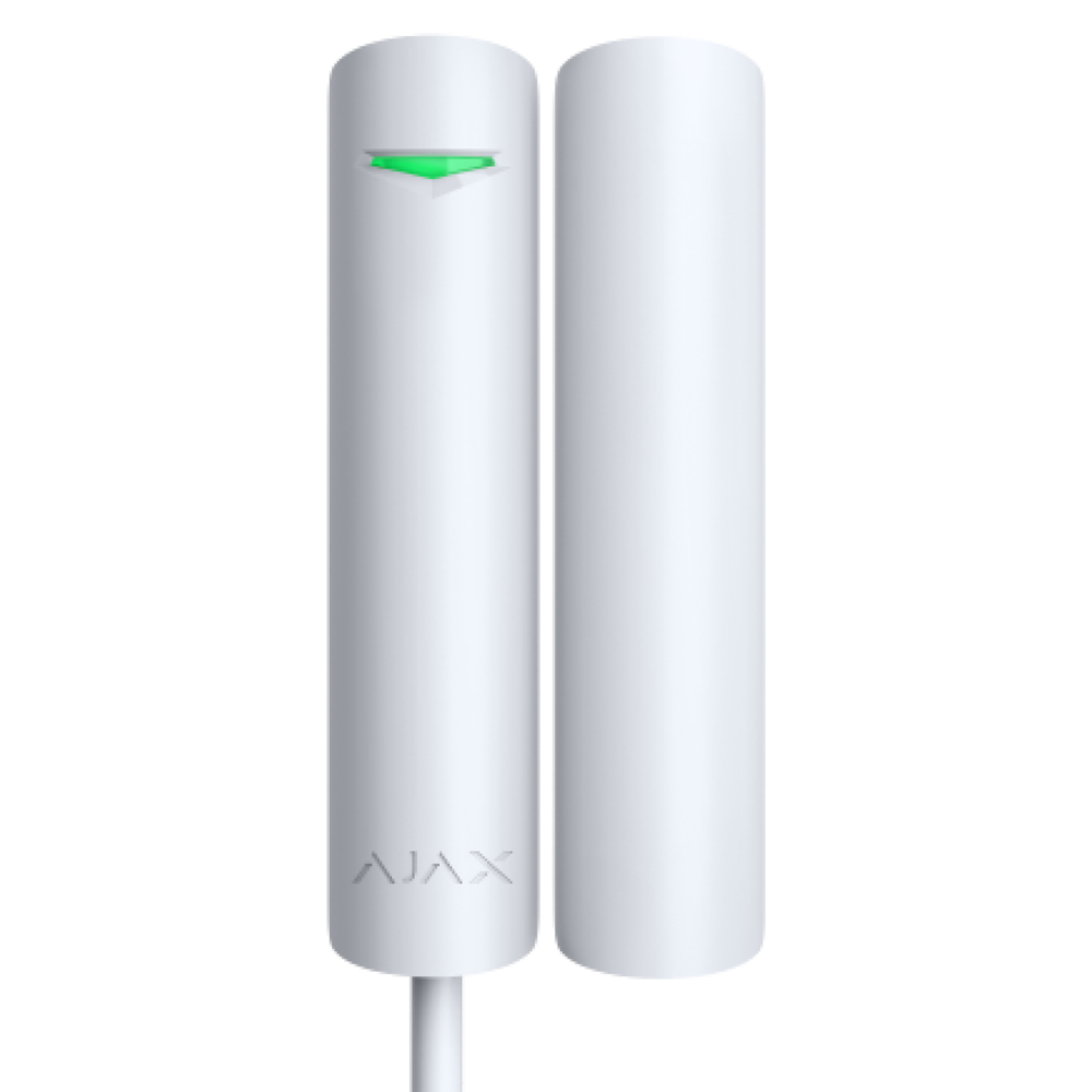 AJAX FIBRA-DOORPROTECTPLUS-W - Contacto magnético puerta/ventana - Grado 2 - Detector impacto e inclinación - Protocolo Fibra / Tornillo de fijación inferior - Soporte adaptado para fácil instalación - Entrada cableada auxiliar / Tamper antisabotaje - 2 r - imagen 1