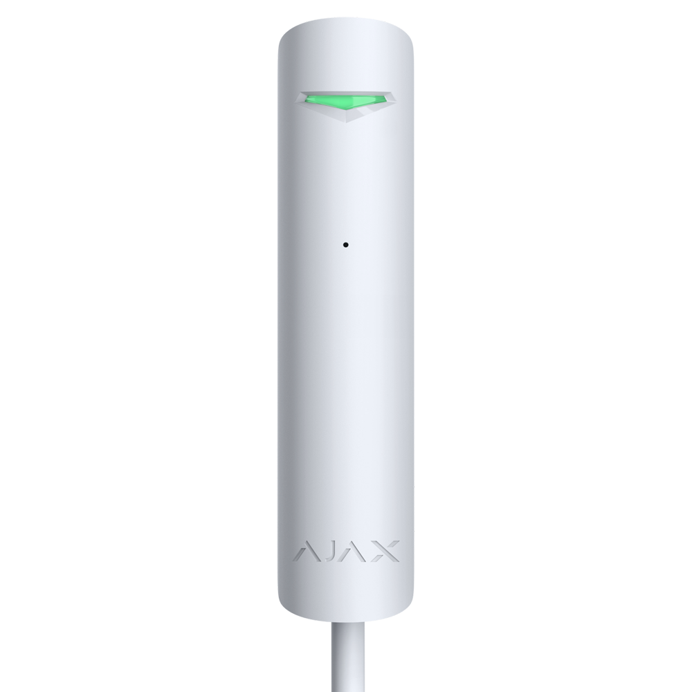 AJAX FIBRA-GLASSPROTECT-W - Detector de rotura de cristal - Grado 2 - Protocolo Fibra - Rango de detección 9 m - Sensibilidad ajustable - Indicador LED - 1 entrada adicional para sensor cableado NC - imagen 1