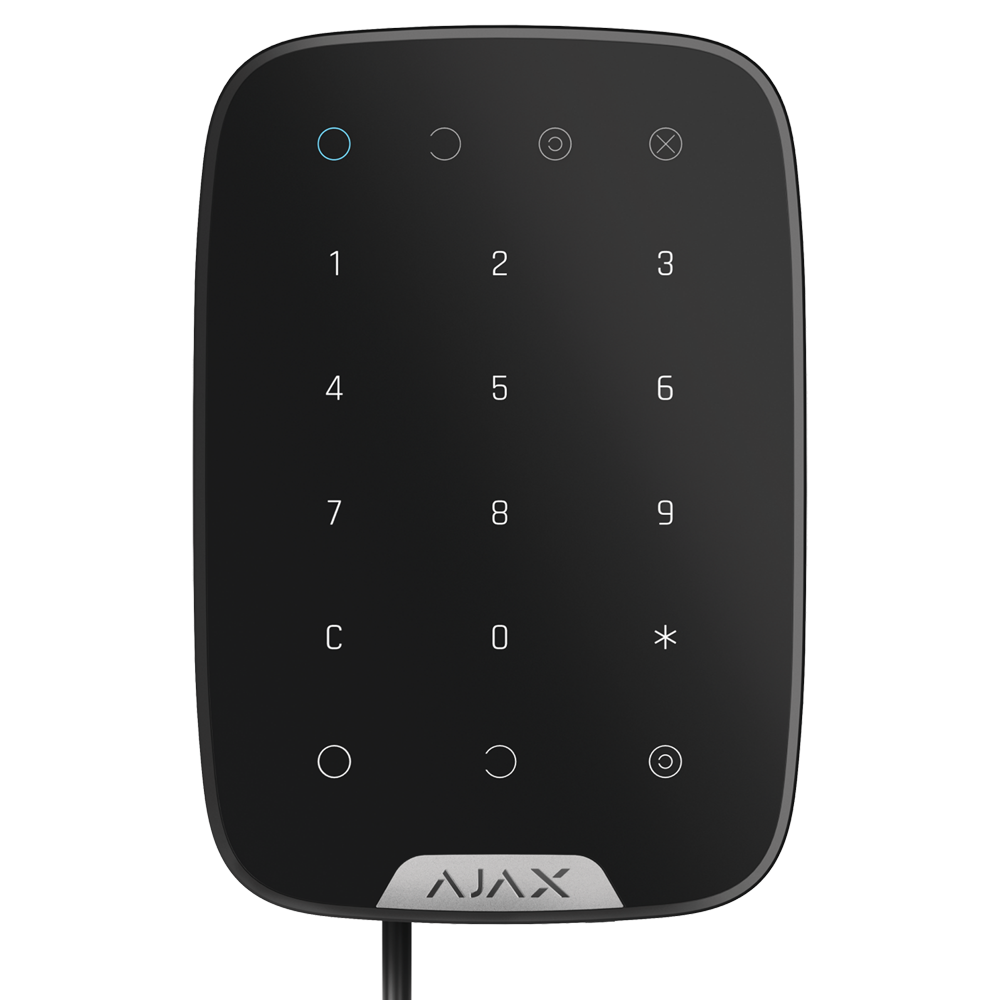 AJAX FIBRA-KEYPAD-B - Teclado cableado - Grado 3 - Protocolo Fibra - Armado/Desarmado total o por grupos - Códigos personales, generales y de invitado - Botón de emergencia integrado - imagen 1