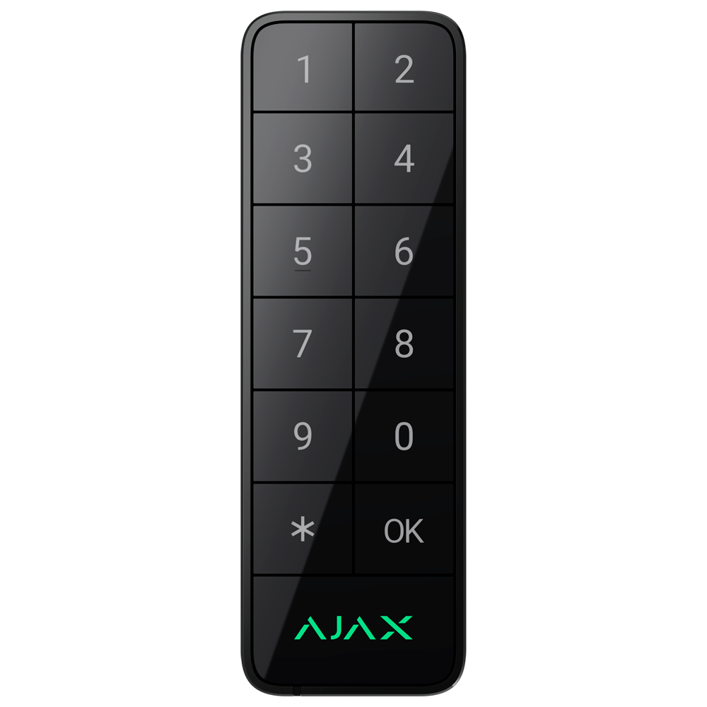 AJAX FIBRA-KEYPADOUTDOOR-B - Teclado para exterior IP66/IK08 con lector RFID - Armado/desarmado total o por grupos - Autenticación: códigos, lector RFID o Bluetooth - Indicación sonora y LED - Control de los escenarios de automatización - Certificado grad - imagen 1