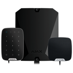 AJAX FIBRA-KIT1-PRO-2G-B - Kit de alarma profesional - Certificado Grado 3 - Comunicación Ethernet y dual SIM 2G - Protocolos Jeweller, Wings y Fibra - Incluye: panel híbrido, teclado y - sirena de interior - imagen 1