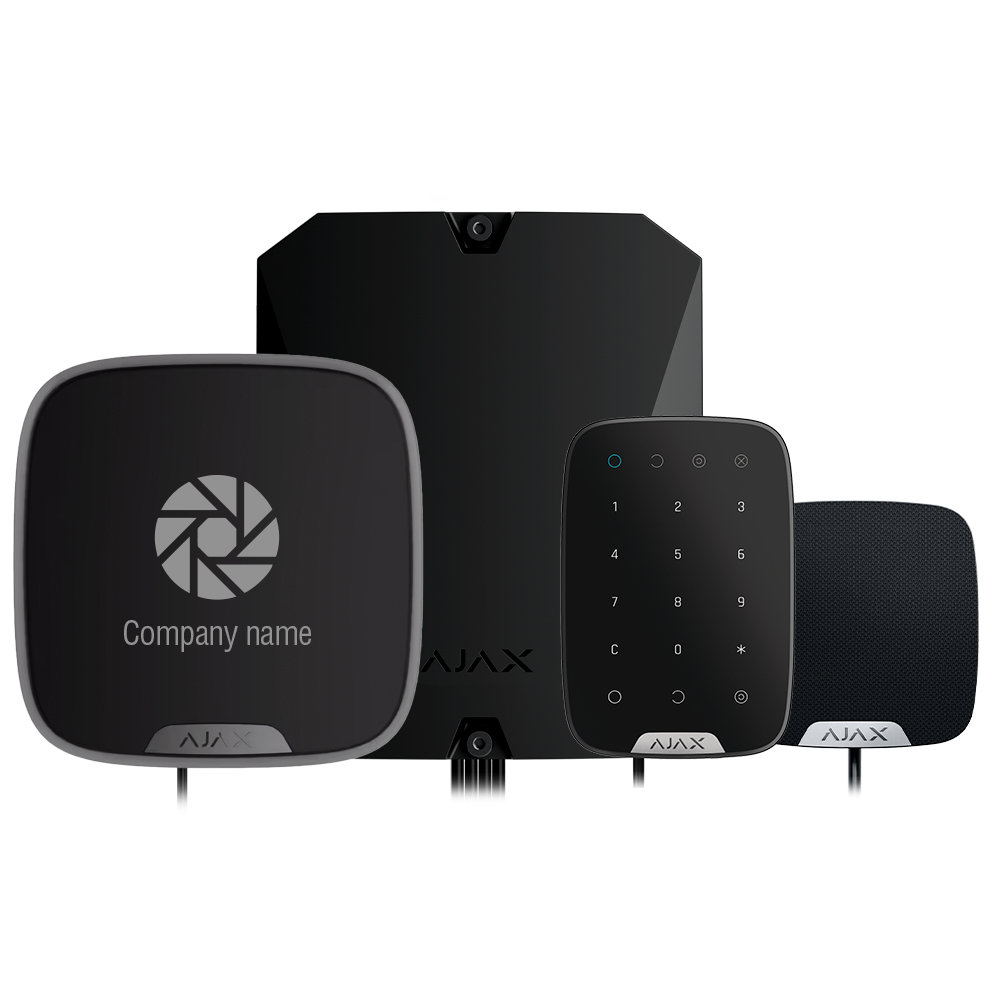 AJAX FIBRA-KIT2-PRO-2G-B - Kit de alarma profesional - Certificado Grado 3 - Comunicación Ethernet y dual SIM 2G - Protocolos Jeweller, Wings y Fibra - Incluye: panel híbrido, teclado, - sirena interior, sirena exterior personalizable - imagen 1