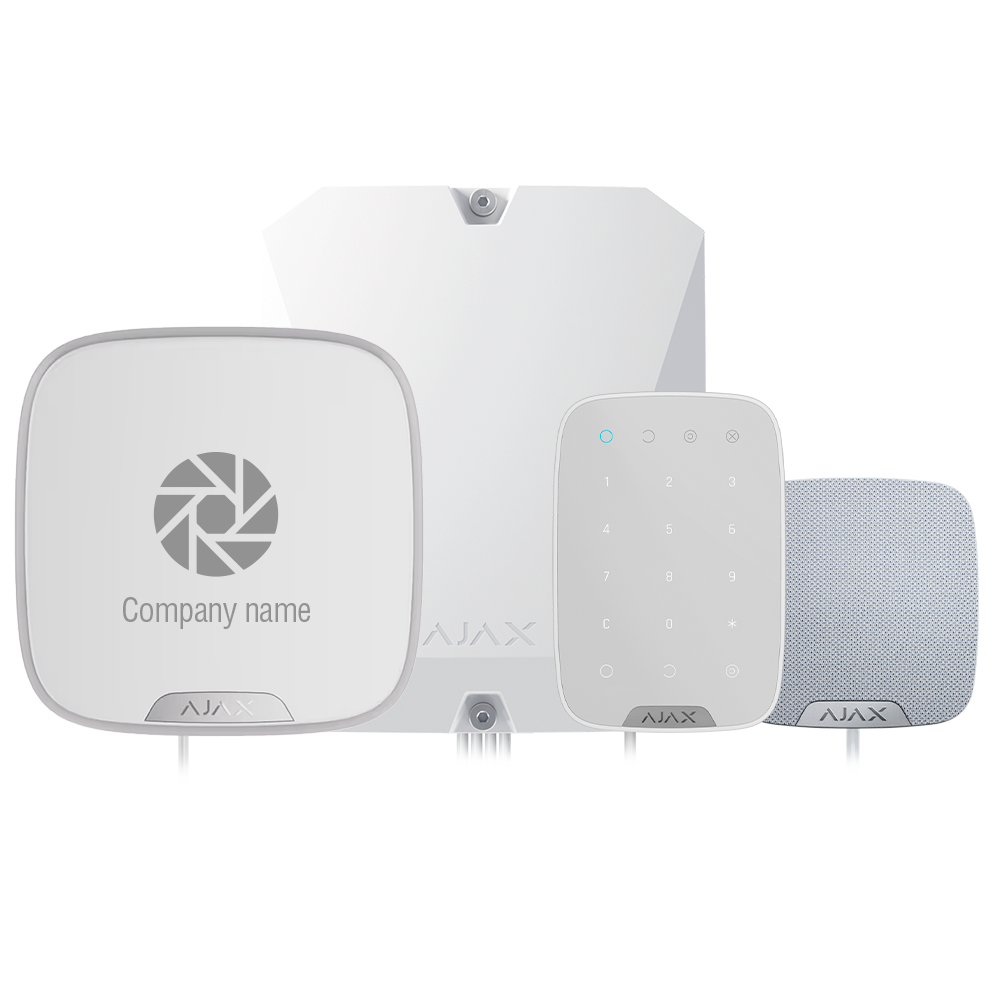 AJAX FIBRA-KIT2-PRO-2G-W - Kit de alarma profesional - Certificado Grado 3 - Comunicación Ethernet y dual SIM 2G - Protocolos Jeweller, Wings y Fibra - Incluye: panel híbrido, teclado, - sirena interior, sirena exterior personalizable - imagen 1