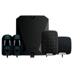 AJAX FIBRA-KIT3-PRO-2G-B - Kit de alarma profesional - Certificado Grado 2 - Comunicación Ethernet y dual SIM 2G - Protocolos Jeweller, Wings y Fibra - Incluye: panel híbrido, teclado, - sirena de interior y 2 PIRCAMs - imagen 1
