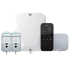 AJAX FIBRA-KIT6-PRO-4G-W - Kit de alarma profesional - Certificado Grado 2 - Comunicación Ethernet y dual SIM 4G - Protocolos Jeweller, Wings y Fibra - Incluye: panel híbrido, 2 PIRCAMs cableados, - sirena de interior y teclado de pantalla táctil - imagen 1