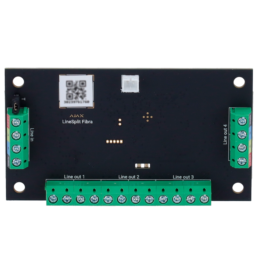 AJAX FIBRA-LINESPLIT - Módulo para dividir una línea Fibra en cuatro - Protocolo Fibra - Certificado grado 3 - Alcance del cable hasta 2.000 metros - Instalación en cualquier punto del bus, - Incluso detrás de otro LineSplit - imagen 1