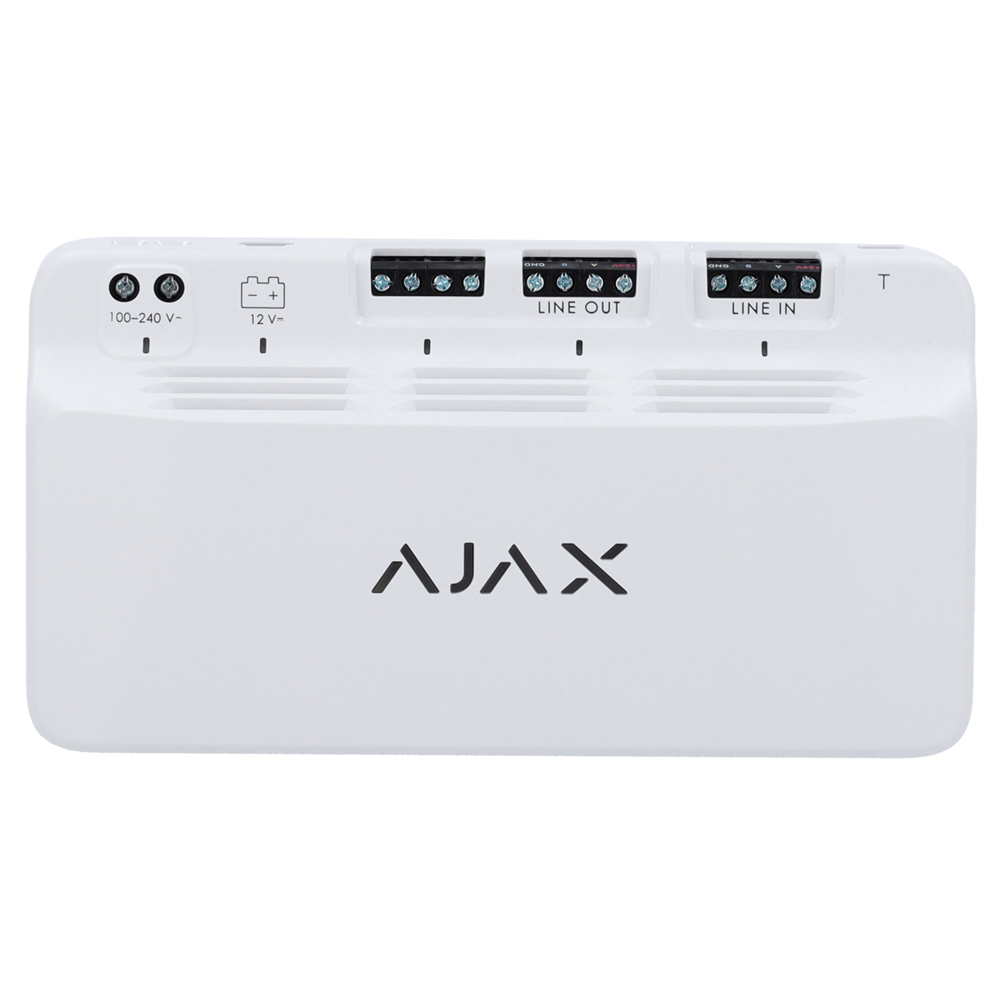 AJAX FIBRA-LINESUPPLY-45W-W - Módulo para alimentación adicional del bus Fibra - Potencia de salida de 45 W - Certificado grado 3 - Amplia el alcance hasta 2.000 metros más - Hasta 10 módulos por bus - Alimentación principal a 230 VAC - imagen 1