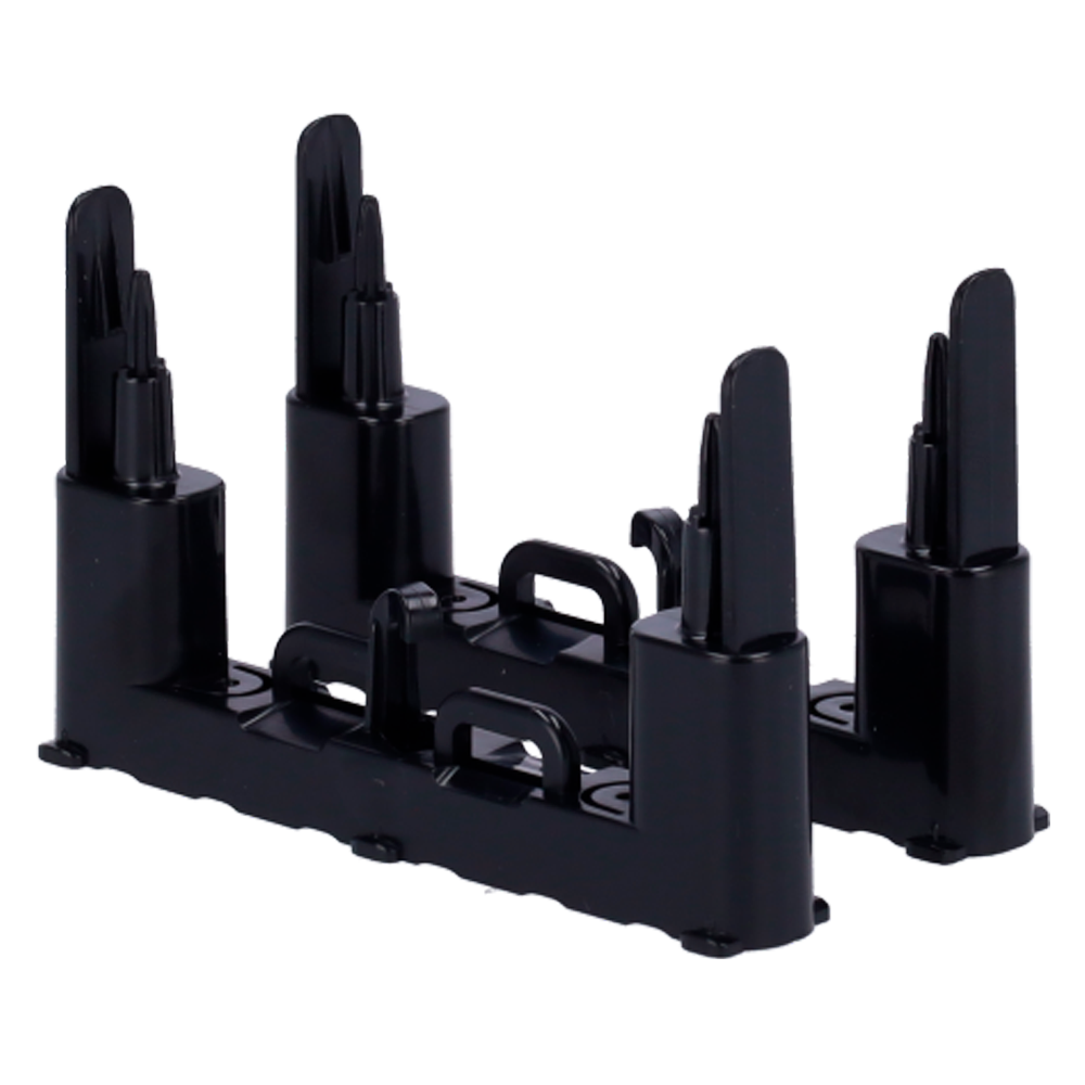 AJAX FIBRA-MODULEHOLDER-A-B - Soporte tipo A para módulos Fibra - Para carcasa FIBRA-CASE-D430-W - Compatible con accesorios de línea Fibra: - LineProtect, LineSplit - MultiRelay, MultiTransmitter IO (4x4) - Color negro - imagen 1