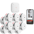 X-SENSE FS121 - Kit de detección de incendio autónomo X-Sense - Inlcuye 12 detectores de humo XS01-M y Hub SBS50 - Conexión con HUB SBS50 para comunicación por APP - Permite conectar 50 detectores en la misma red - Alarma sonora 85 dB a 3m - Certificado E - imagen 1