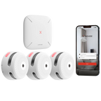 X-SENSE FS31 - Kit de detección de incendio autónomo X-Sense - Inlcuye 3 detectores de humo XS01-M y Hub SBS50 - Conexión con HUB SBS50 para comunicación por APP - Permite conectar 50 detectores en la misma red - Alarma sonora 85 dB a 3m - Certificado EN - imagen 1
