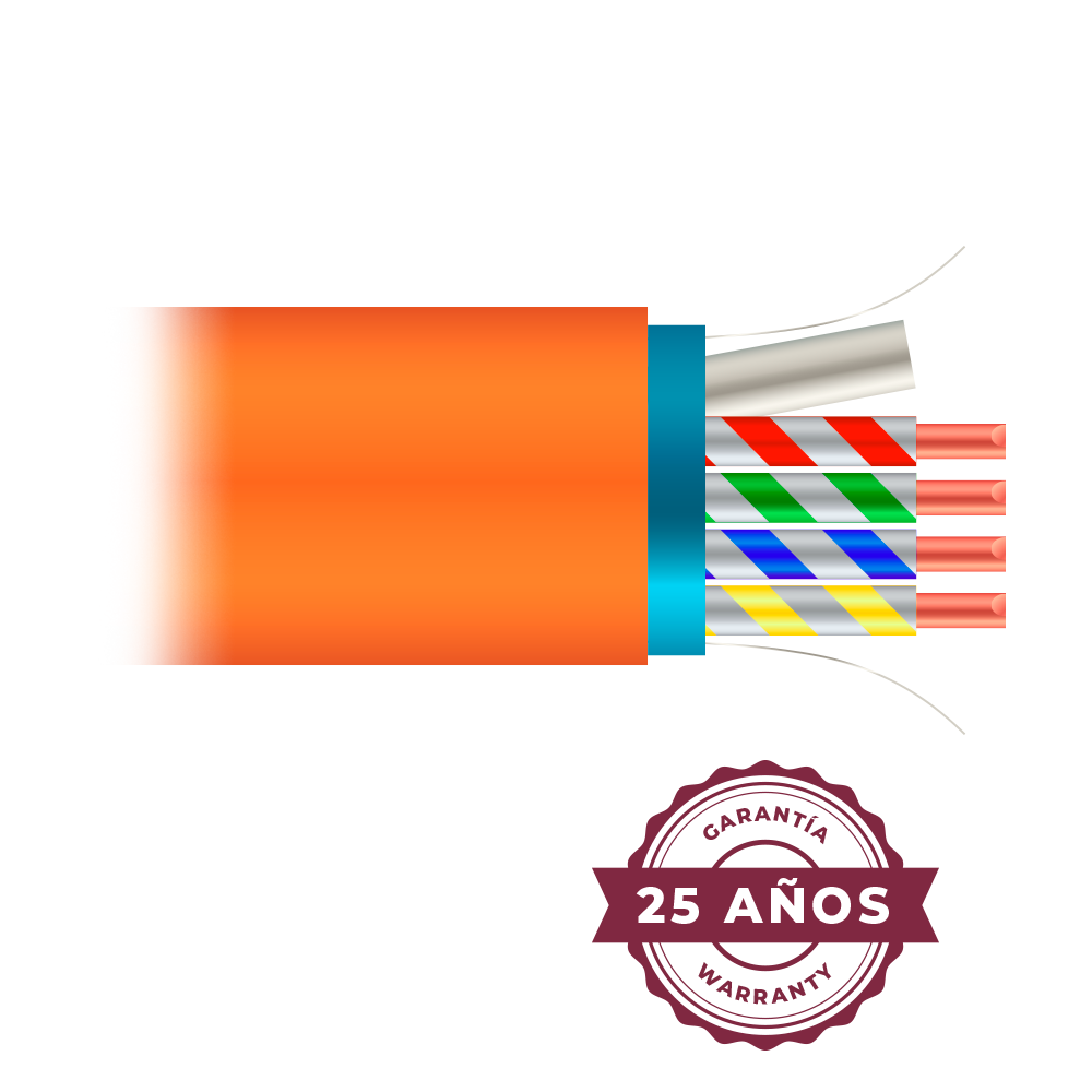 MARCA BLANCA FTP6A-500-H-C - Cable FTP Cat 6A libre de halógenos - Conductor 99,9% cobre - CPR class: Dca - Rollo de 505 metros/Color naranja - imagen 1