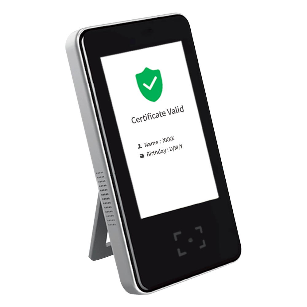 MARCA BLANCA Lector Green Pass QR | Pasaporte COVID EU - Conexión Ethernet y WiFi | Multidioma - Verifica todo tipo de certificados Covid - Autenticación con Servidores de países UE - Plug&amp;Play | Instalación en pared o superficie - Salida de relé para - imagen 1