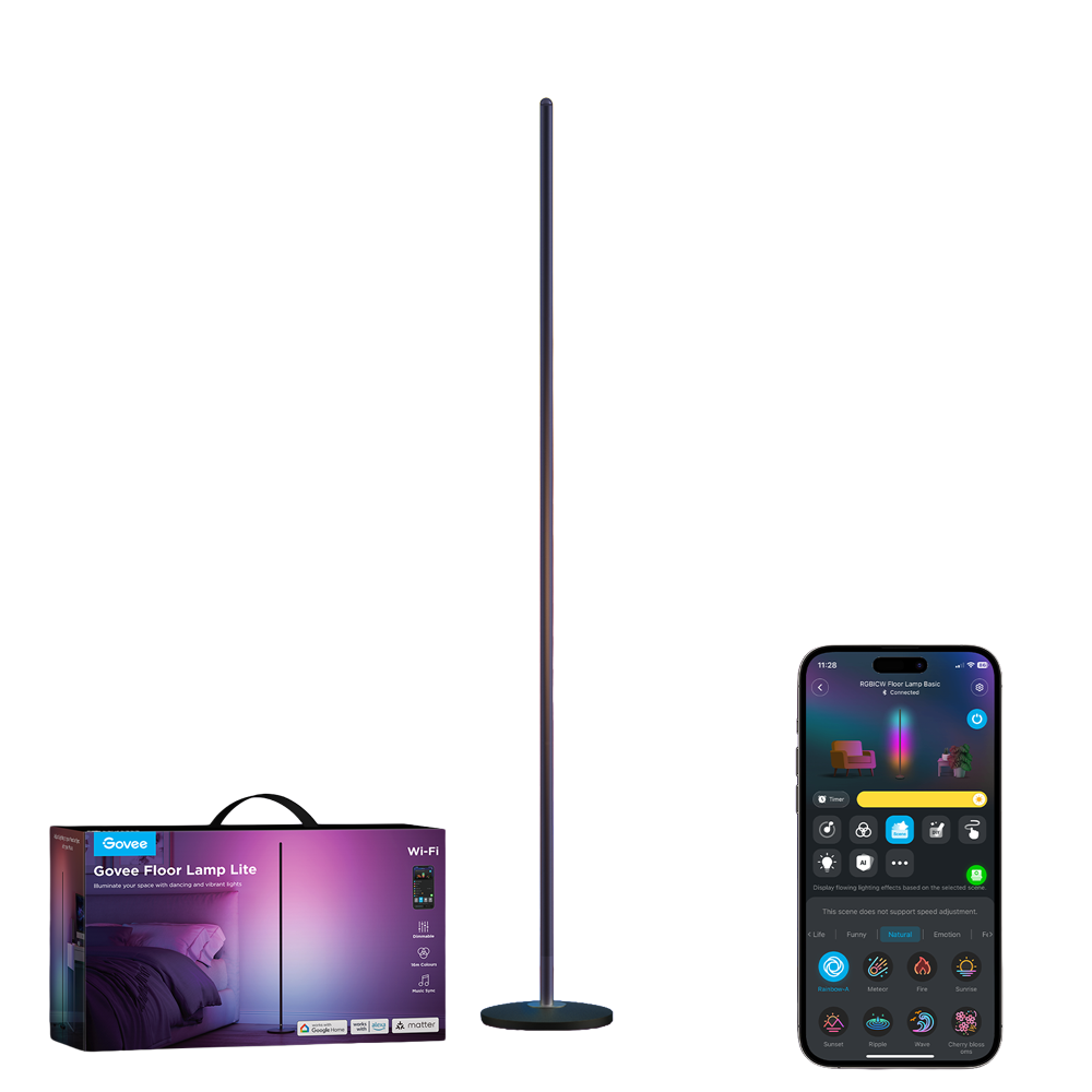 GOVEE GV-FLOOR-H8076-136CM - Lámpara Govee de suelo - Wi-Fi 2.4 GHz + Bluetooth - Color RGB + Blanco cálido/frío - Intensidad 1000 lúmenes - Matter / Homekit / Alexa / Google Home - Para interior - imagen 1