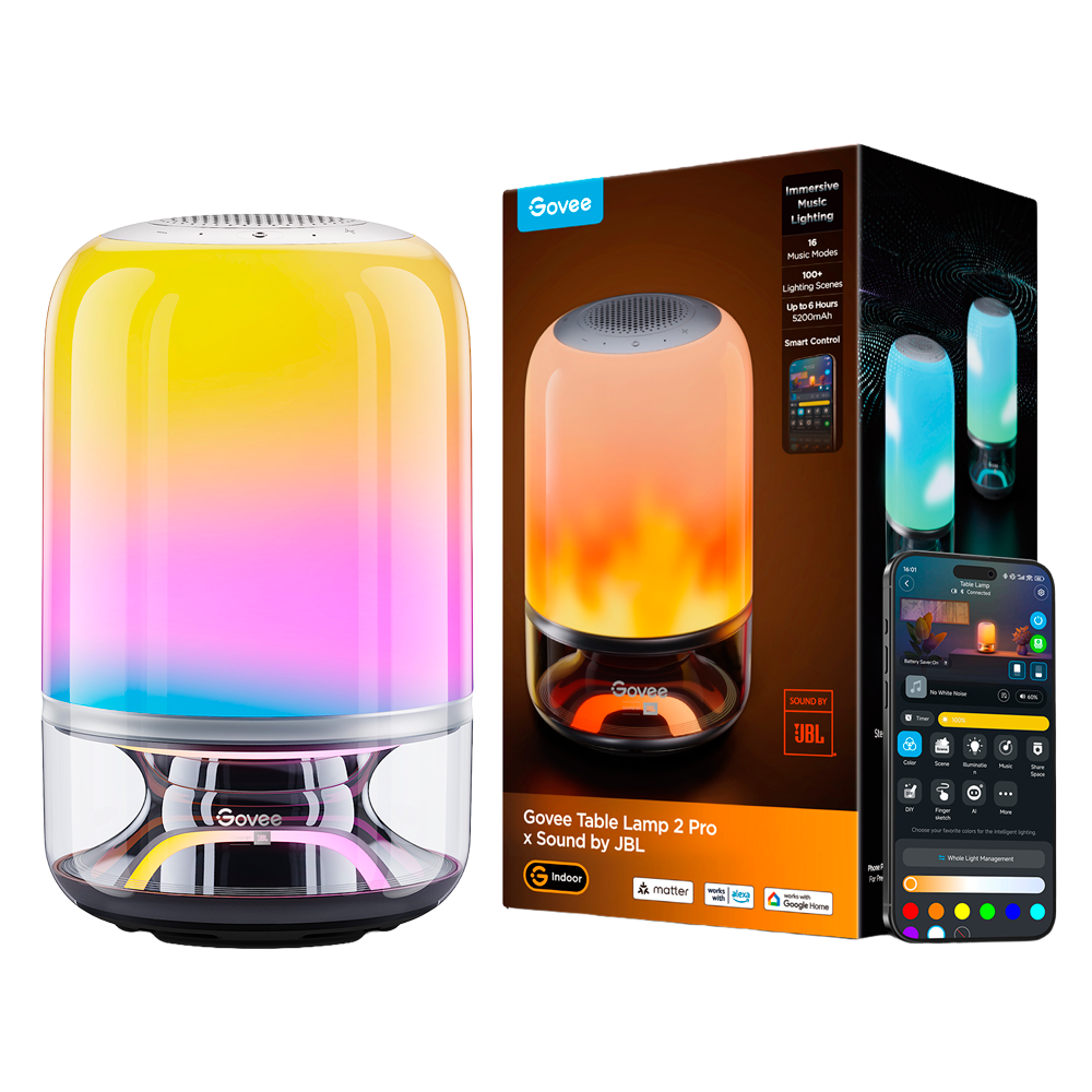 GOVEE GV-LAMP-H6020-PRO-JBL - Lámpara Govee Pro2 x JBL - Wi-Fi 2.4 GHz + Bluetooth - Color segmentado + Blanco cálido/frío - Intensidad 600 lúmenes - Matter / Homekit / Alexa / Google Home - Para interior - imagen 1