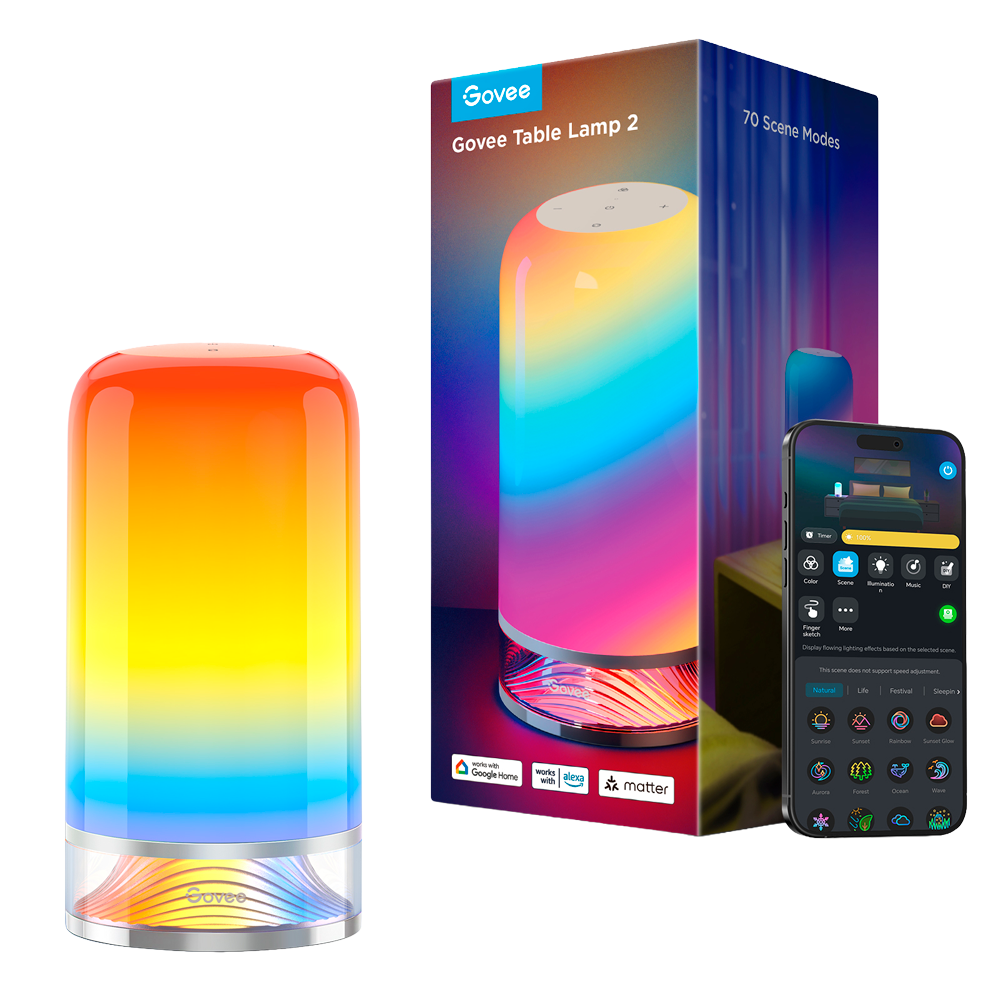GOVEE GV-LAMP-H6022 - Lampara de mesa Govee - Wi-Fi 2.4 GHz + Bluetooth - Color segmentado + Blanco cálido/frío - Intensidad 500 lúmenes - Matter / Homekit / Alexa / Google Home - Para interior - imagen 1
