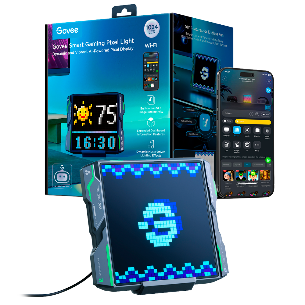 GOVEE GV-PIXEL-H8630 - Pantalla Pixel Govee - Wi-Fi 2.4 GHz + Bluetooth - Color RGB segmentado - 1024 Pixel Fuentes de Luz - Matter / Homekit / Alexa / Google Home - Para interior - imagen 1