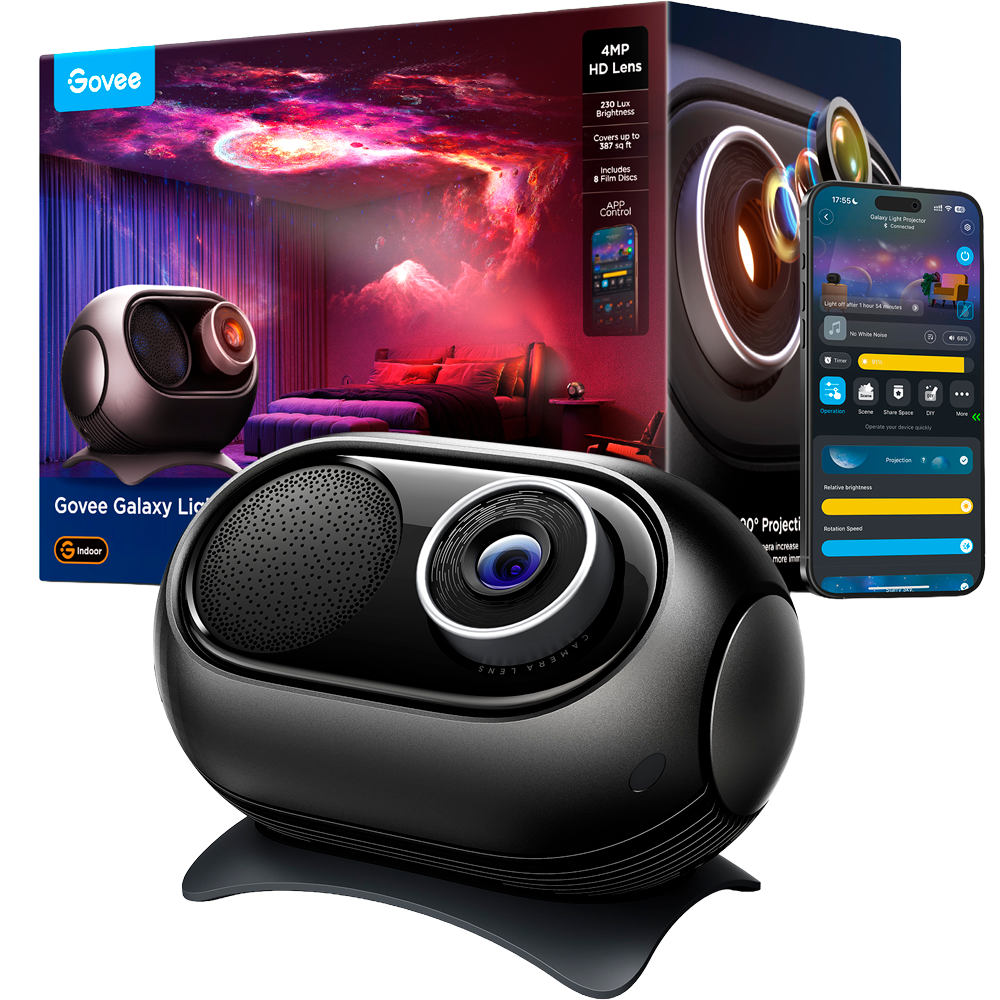 GOVEE GV-PJECT-H609D-GALAXY-2PRO - Govee Galaxy Light Projector 2 Pro - Wi-Fi 2.4 GHz + Bluetooth - Color RGB segmentado / 3m - 230lm / 84 LEDs/m - Matter / Homekit / Alexa / Google Home - Para interior - imagen 1