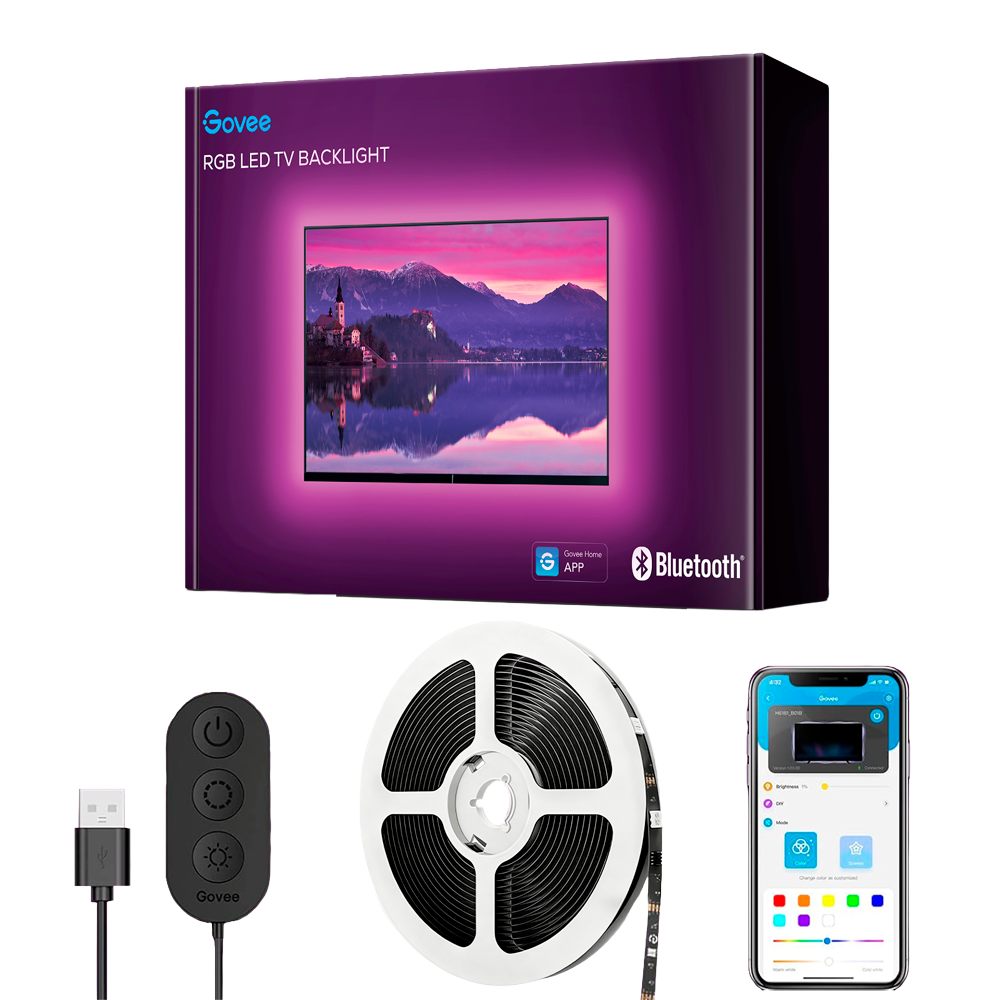 GOVEE GV-TV-H6178 - Retroiluminación de TV LED - Bluetooth - Color RGB - 90 LEDs/m - App Govee / Google Home - Para interior - imagen 1