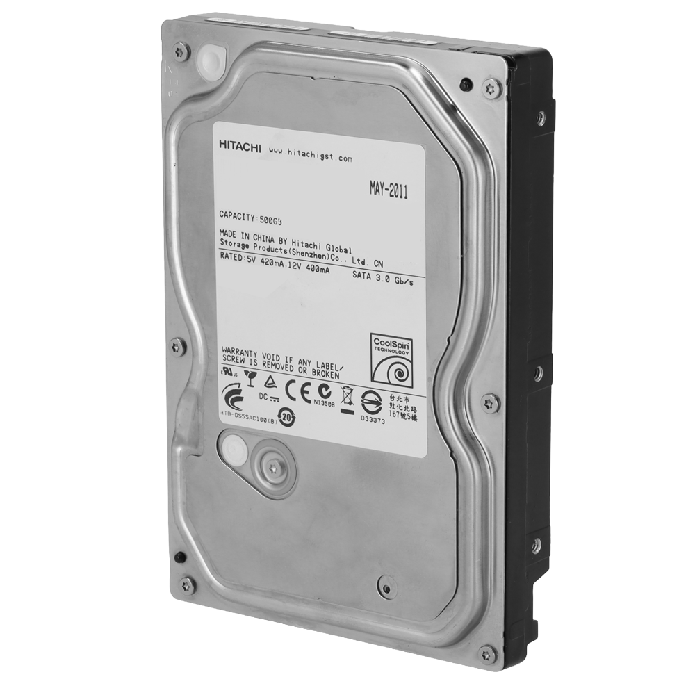 HITACHI HD500G-S-REFURBISHED - Disco duro Hitachi modelo HCS5C1050CLA382 - Capacidad 500 GB - Interfaz SATA 3 Gb/s - Especial para Videograbadores - Suelto o instalado en DVR - Reacondicionado, en perfecto estado operativo - imagen 1