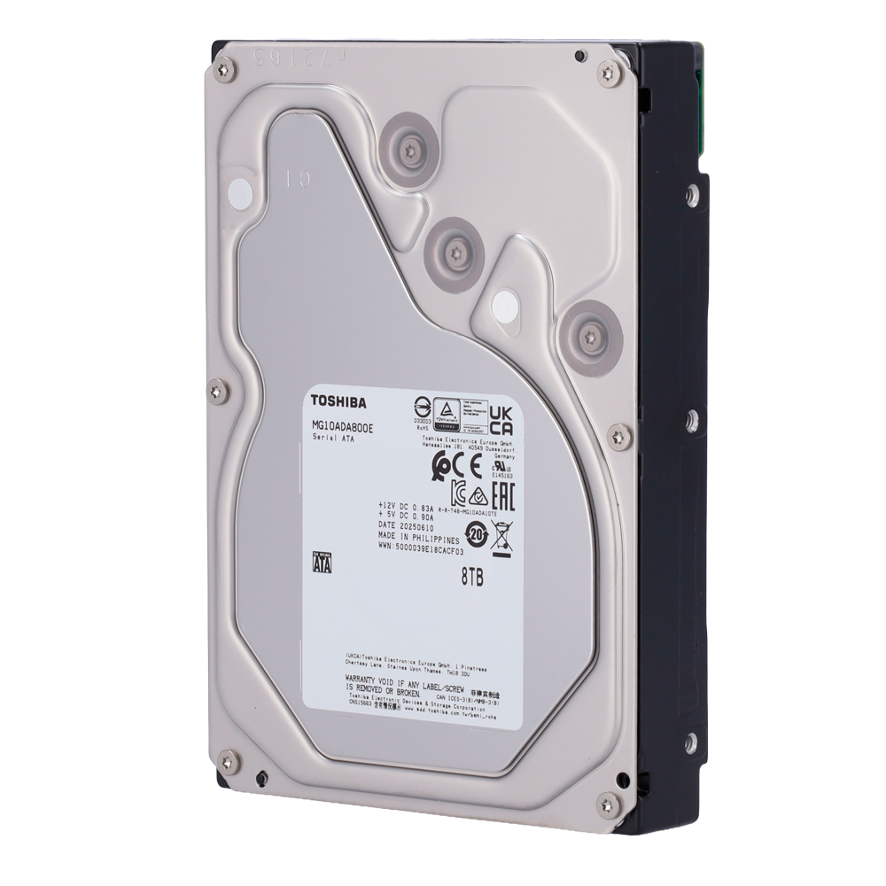 TOSHIBA HD8TB-T-AI - Disco duro Toshiba S300 AI MG10ADA800E-V - Capacidad 8 TB - Interfaz SATA 6 Gb/s - Diseñado para sistemas NVR con IA - Suelto o instalado en DVR - Soporta hasta 32 transmisiones de IA - imagen 1