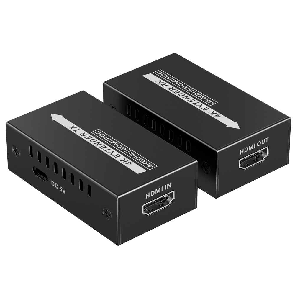 LENKENG HDMI-EXT-4K60-L-V2 - Extensor de señal HDMI - Alcance 60 m - Resolución 4K - Permite conexiones 1:1 - POC - Alimentación por cable - imagen 1