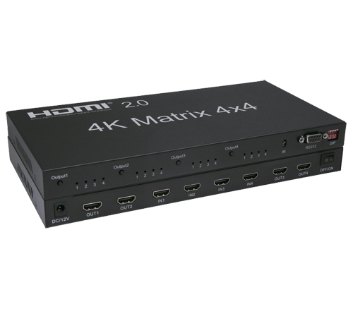 MARCA BLANCA HDMI-MATRIX-4X4-4K - Matriz de señal HDMI - Permite 4x4 - Resolución 4K