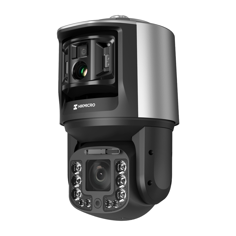 HIKMICRO HM-TX3840-25/G0/T1 - Cámara Hikmicro TandemVu - Bullet térmica 384x288 VOx | Lente 25mm - Bullet visible 1/1.8” 4Mpx | Lente 12.4mm - PTZ visible 1/1.8" 4Mpx | 6-240mm 40X - Sensibilidad térmica ≤25mK (25°C, F1.0) - Luz blanca suplemento has