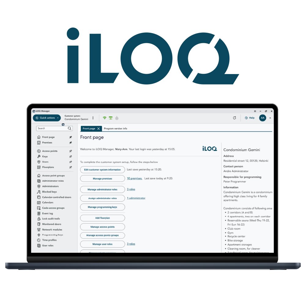 ILOQ-LICENSE-PLUS-100DOOR - Licencia software control de acceso - Módulo adicional | Pago anual - 100 puertas - Usuarios, horarios y grupos de acceso - Compatible con serie S50 - Acumulable a ILOQ-LICENSE-PLUS-xDOOR