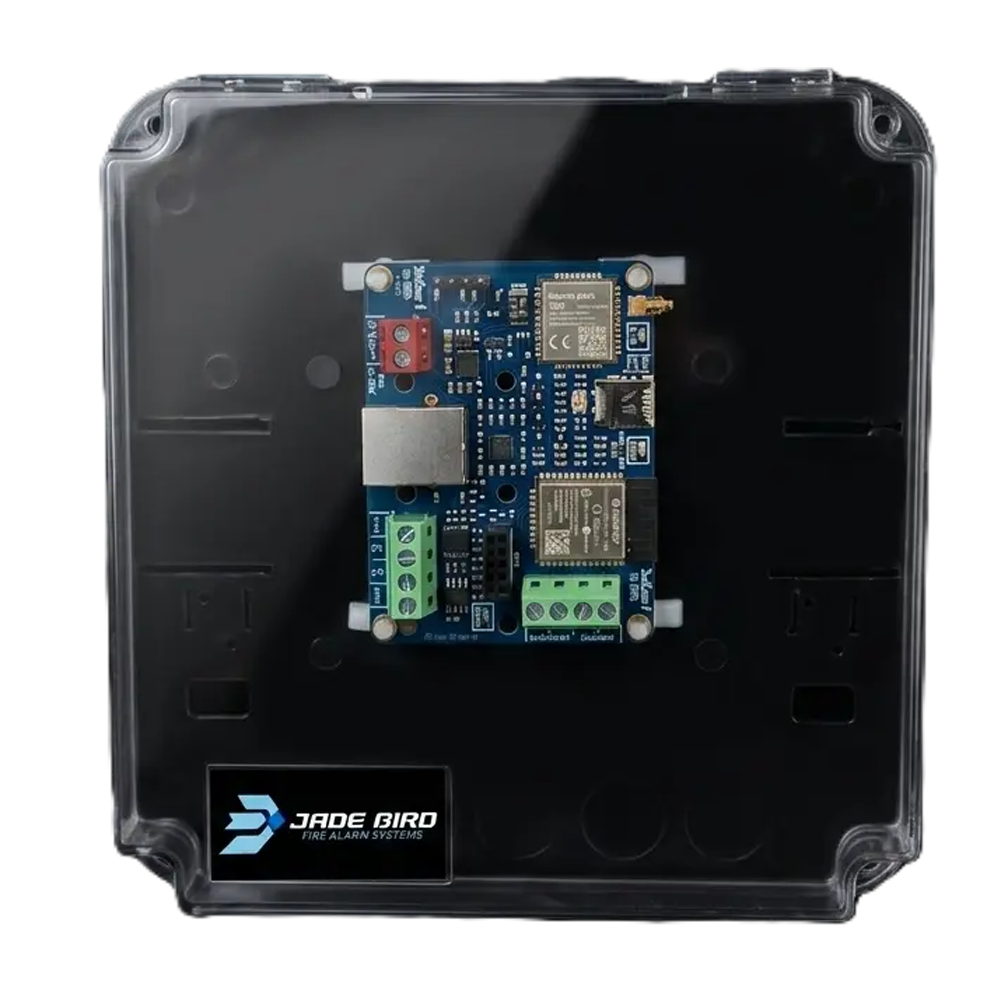 JADE BIRD JBE-TC25 - Módulo comunicador integrado para Jade Bird - Conexión redundante IP Ethernet y 4G LTE. - Transmisión directa a CRA/CRI por Contact ID. - Integración por relés o bus de comunicación. - Configuración rápida con servidor web y App. - Ne