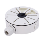 MARCA BLANCA JBOX-116-WHITE - Caja de conexiones - Para cámaras Bullet, Domo y Turret - Para cámaras con la salida de cable descentrada - Instalación en techo o pared - Incluye prensacable - Color blanco | 140 Ø × 45.5 (Fo) mm - imagen 1