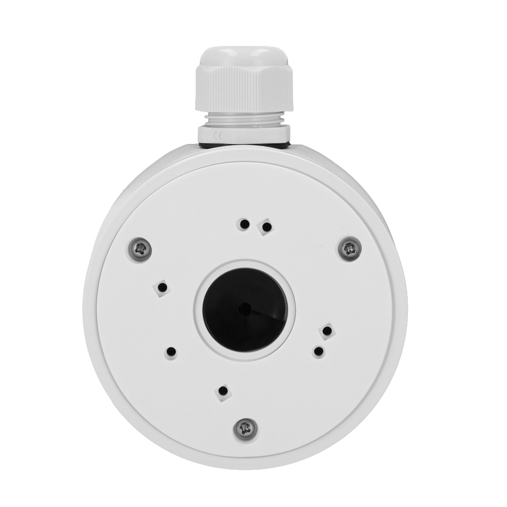 MARCA BLANCA JBOX-118-WHITE - Caja de conexiones - Para cámaras Bullet, Domo y Turret - Apto para uso exterior - Instalación en techo o pared - Incluye prensacable - Color blanco | 118 Ø × 59 (Fo) mm - imagen 1