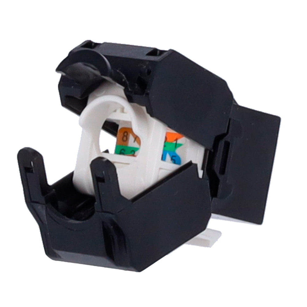 MARCA BLANCA KS6A-TL180-BK - Conector para cables UTP - Conector salida RJ45 - Compatible UTP categoría 6A - Fácil instalación sin necesidad de herramientas - Bajas pérdidas - imagen 1