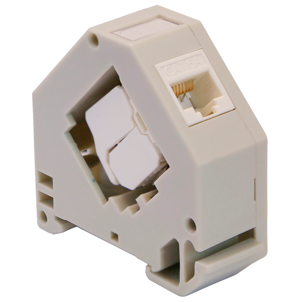 MARCA BLANCA KS6A-UTP-TL180-DIN - Conector para cables UTP - Conector salida RJ45 - Compatible UTP categoría 6A - Fácil instalación sin necesidad de herramientas - Montaje en carril DIN - imagen 1
