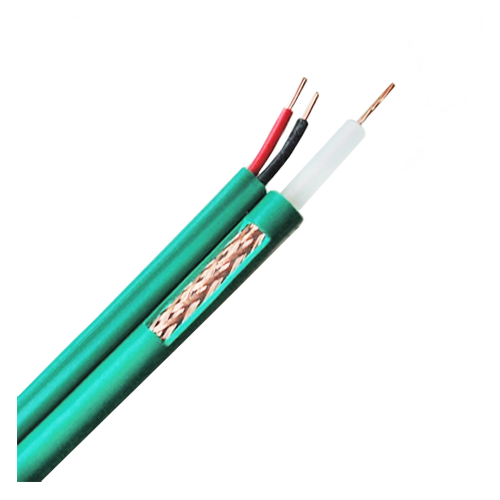 MARCA BLANCA KX6P-300 - Cable coaxial KX6 - Vídeo y alimentación - Rollo de 300 metros - Cubierta color verde - Cables separados paralelos - Bajas pérdidas - imagen 1