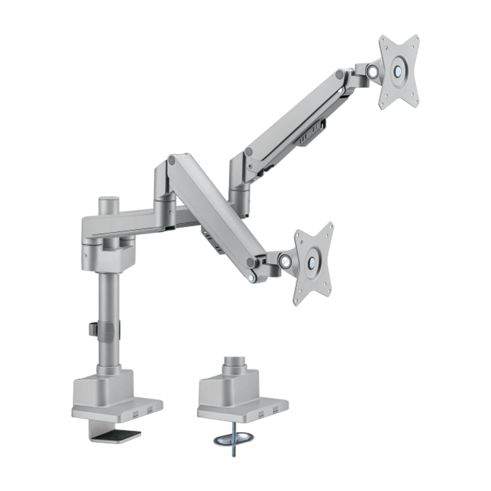 BRATECK LUMI LDT62-C024P-GREY - Brazo para dos monitores - Instalación en mesa - Peso soportado 9 Kg/Brazo - imagen 1