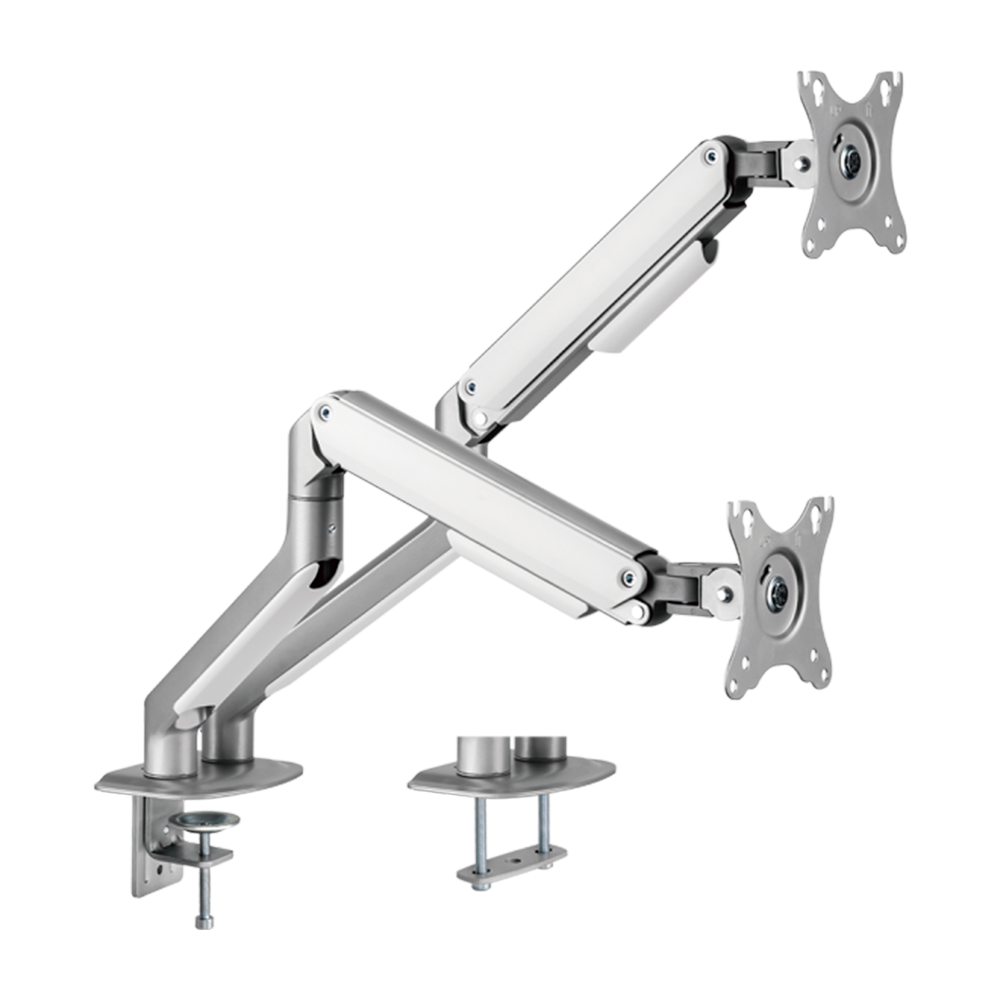 BRATECK LUMI LDT63-C024-SILVER - Brazo para dos monitores - Instalación en mesa - Peso soportado 9 Kg/Brazo - imagen 1