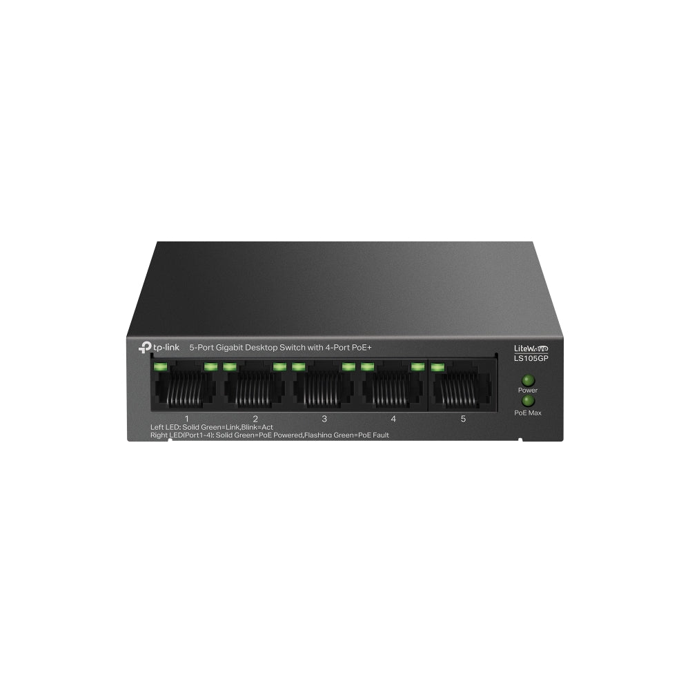 Imagen de TP-Link Switch PoE LS105GP 5 Puertos Gigabit 4 PoE+ Modo Extend 250m