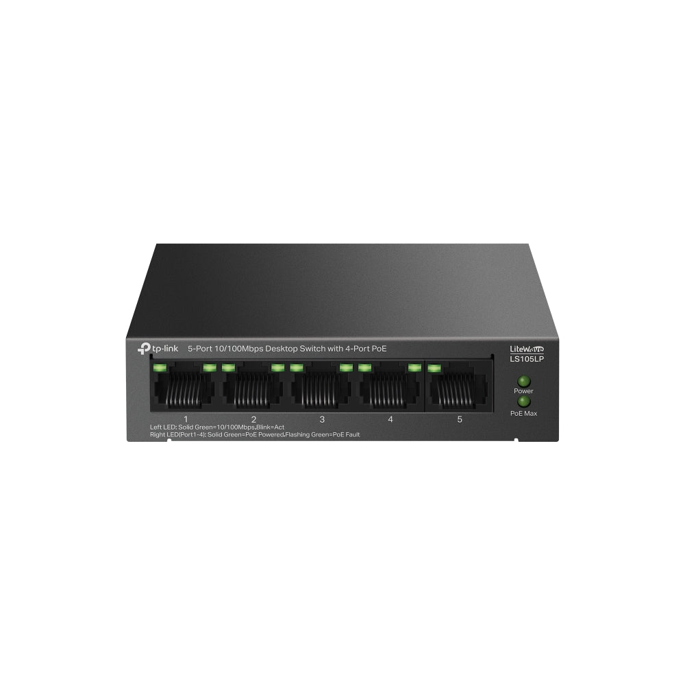 Imagen de TP-Link Switch PoE LS105LP 5 Puertos 10/100 Mbps Modo de Extensión 41W PoE