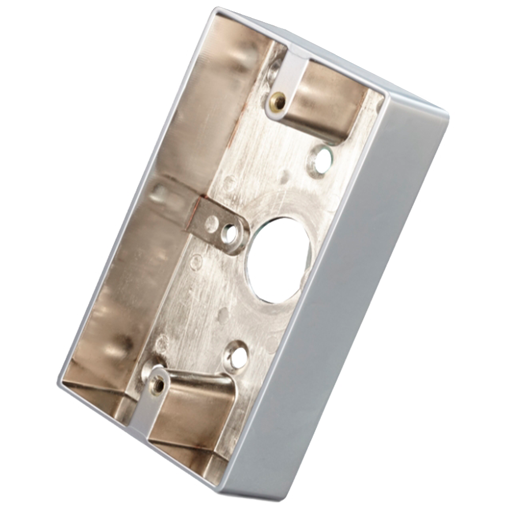 MARCA BLANCA MBB-811D-M - Caja para pulsador - Compatible con ISK-841D - Instalación de superficie - Fabricado en aleación de zinc - Resistente y duradero - Orificio para conexiones